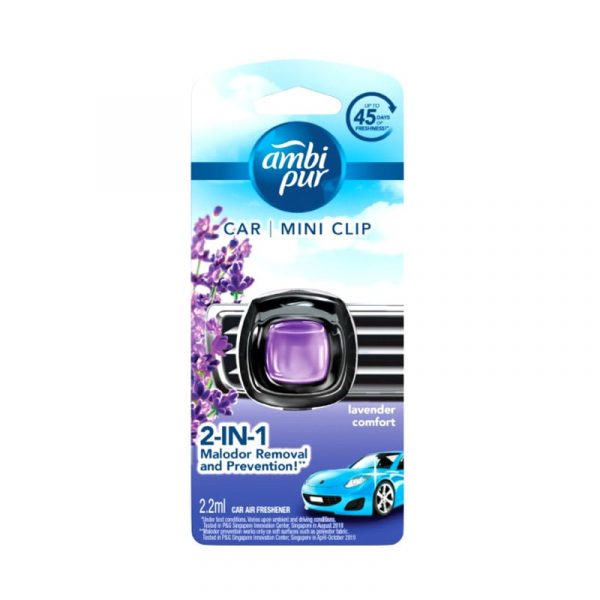Ambi Pur Car Mini Clip Lavender Comfort Car Air Freshener 2.2ml