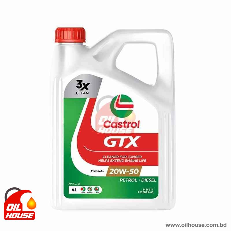 CASTROL GTX 20W-50 MINERAL ENGINE OIL 4L