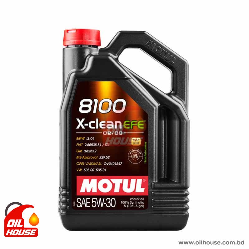 MOTUL 8100 X-CLEAN EFE 5W-30 FULL SYNTHETIC ENGINE OIL 5L