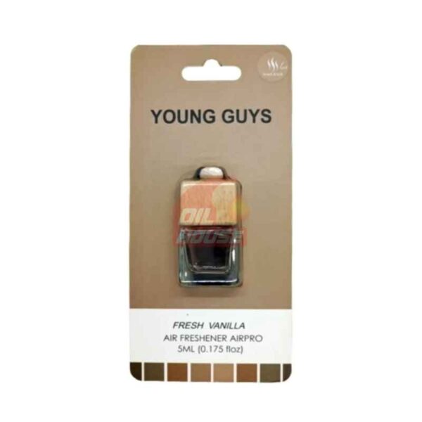 Young Guys Fresh Vanilla Hanging Bottle Auto Air Freshener 5ml