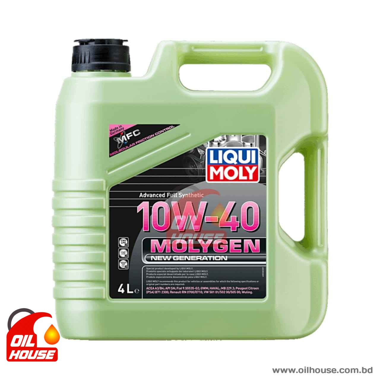 LIQUI MOLY MOLYGEN 10W-40 FULL SYNTHETIC ENGINE OIL 4L