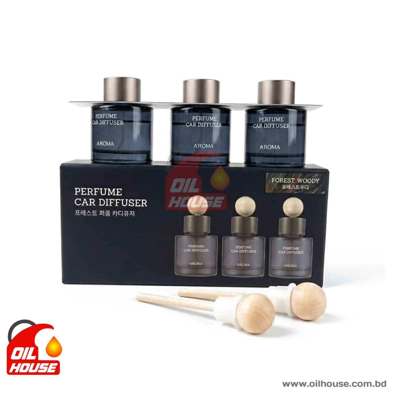 AROMA CAR PERFUME 50ML x 3 SPECIAL EDITION FOREST WOODY 150ML